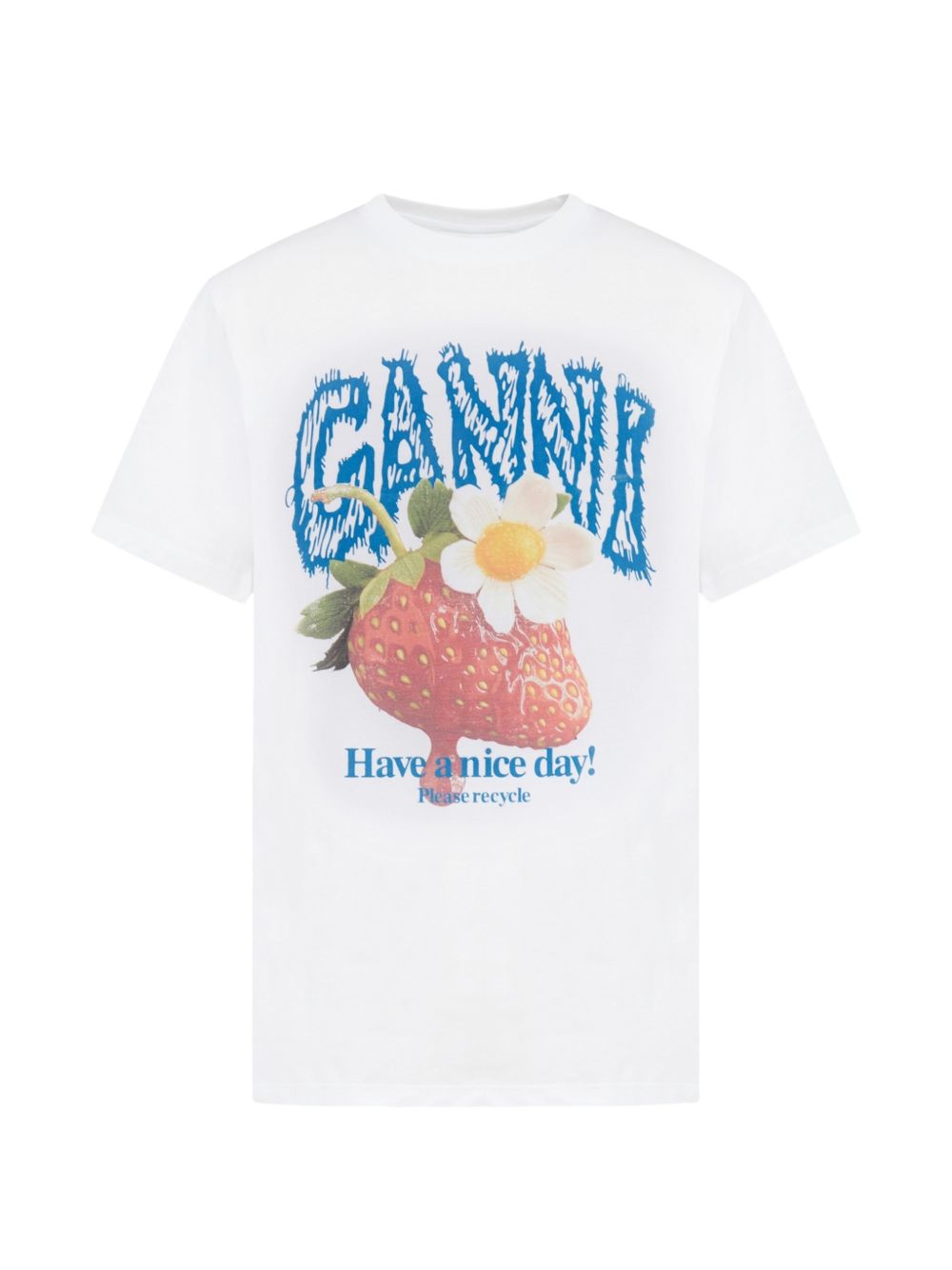 Ganni Women Printed Cotton T-Shirt GANNI