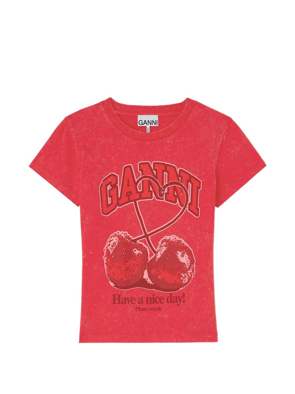 Ganni Women Printed Cotton T-Shirt GANNI