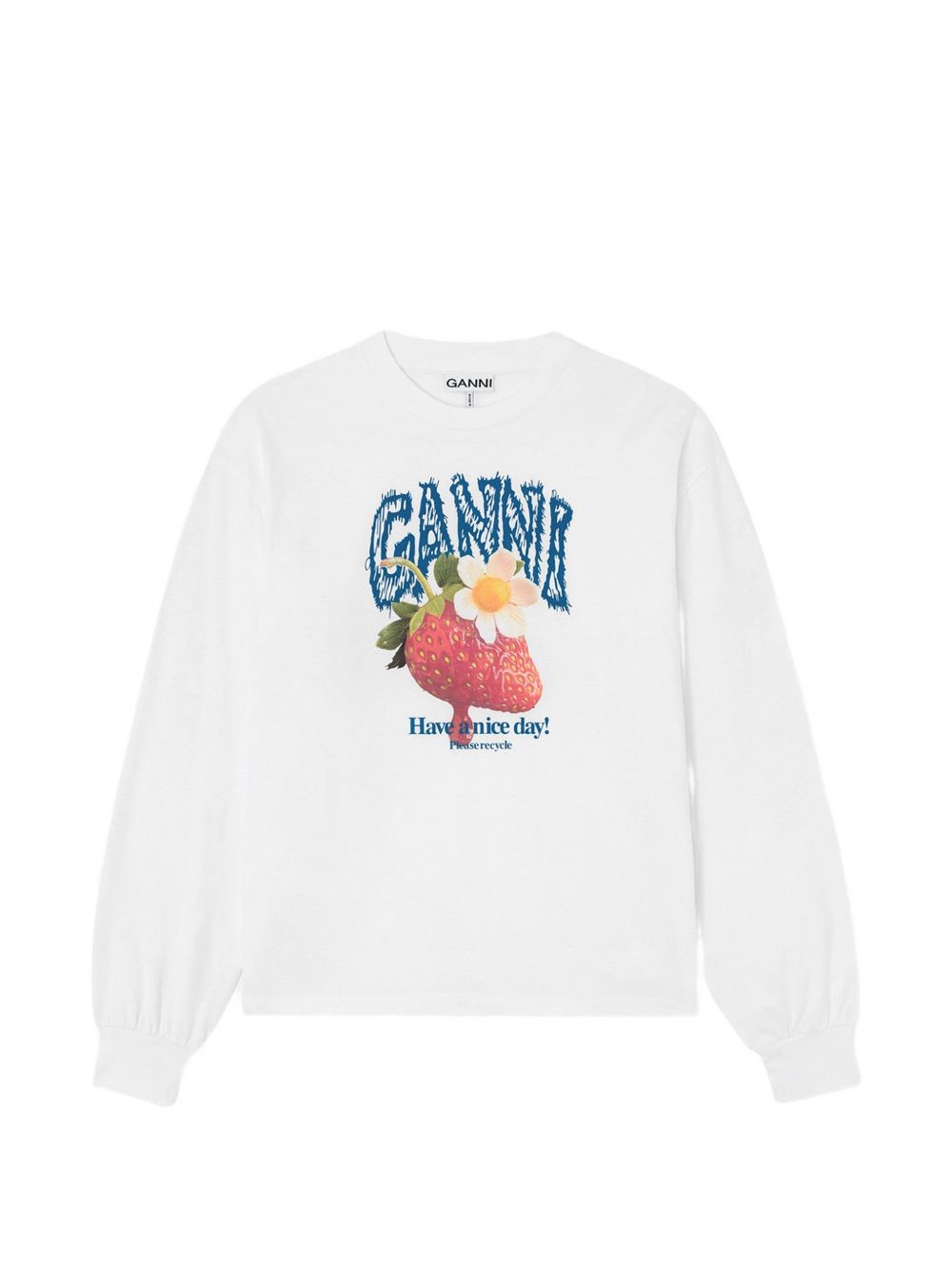 Ganni Women Printed Cotton T-Shirt GANNI