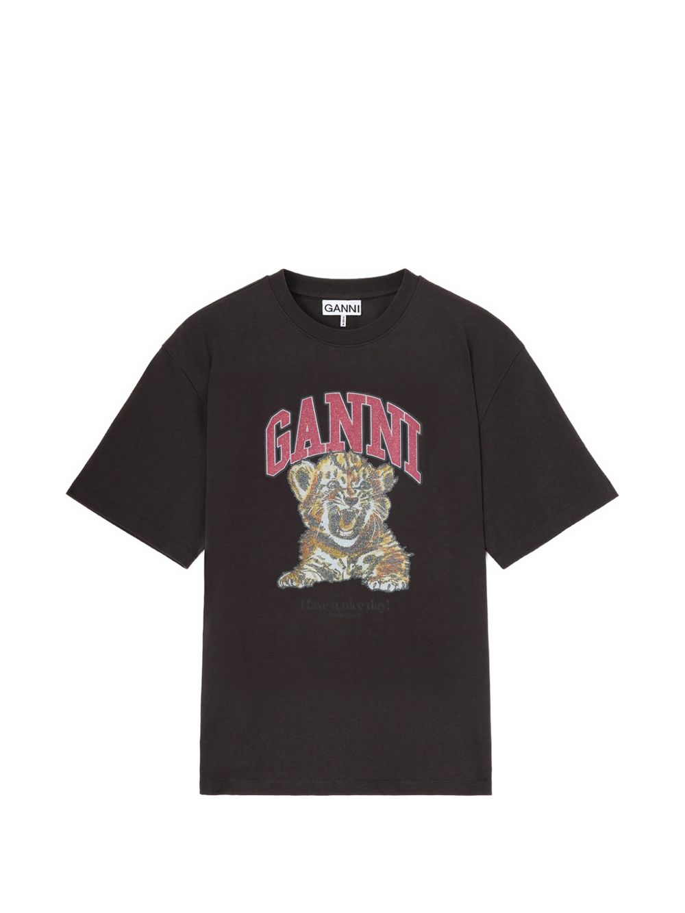Ganni Women Printed Cotton T-Shirt GANNI