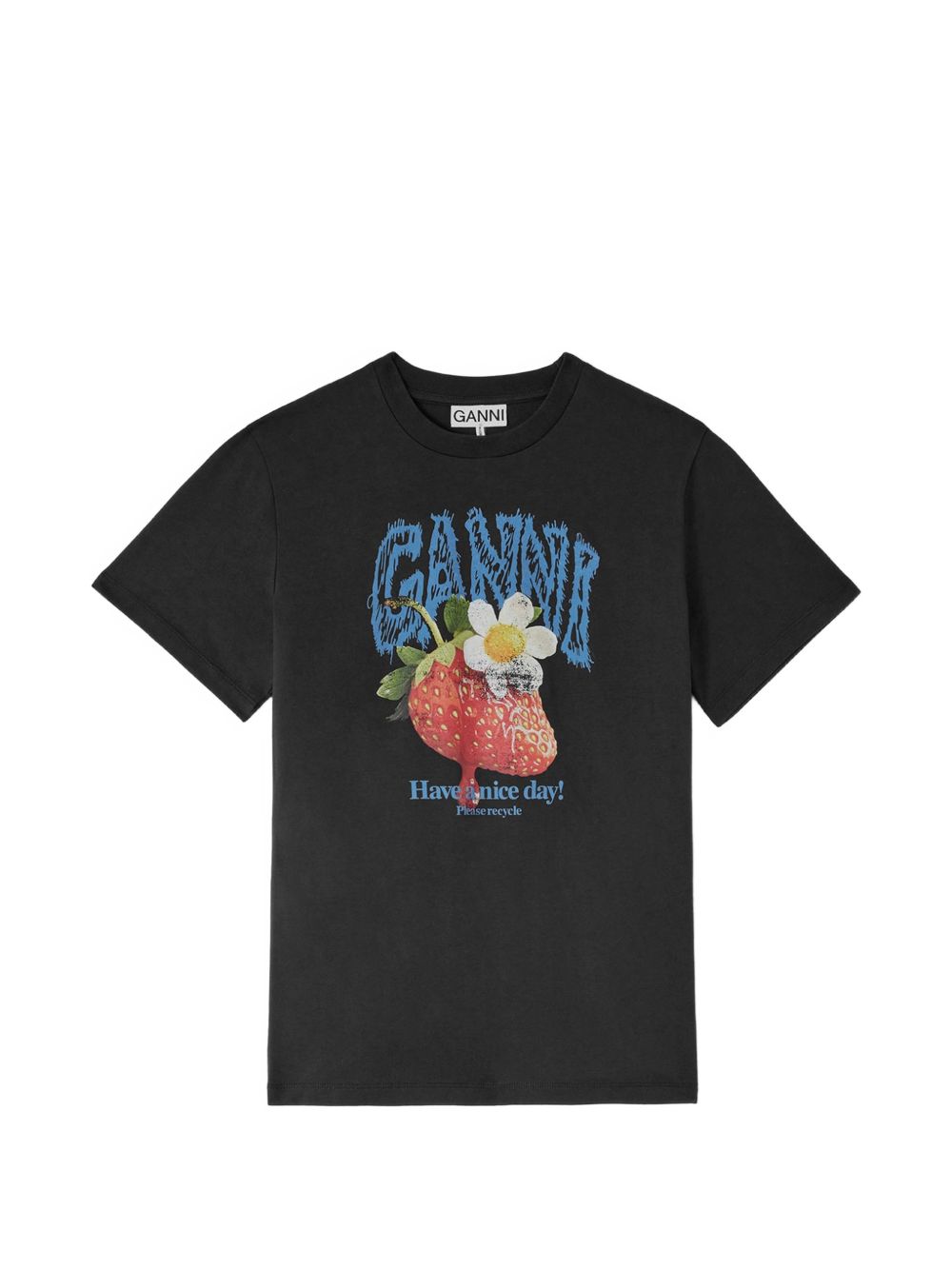 Ganni Women Printed Cotton T-Shirt GANNI