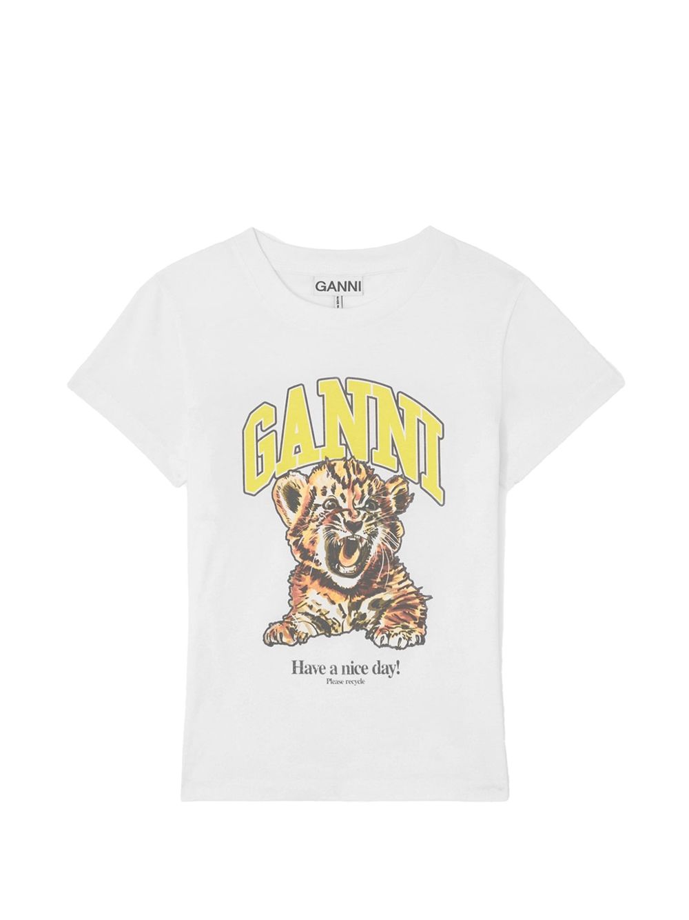Ganni Women Printed Cotton T-Shirt GANNI