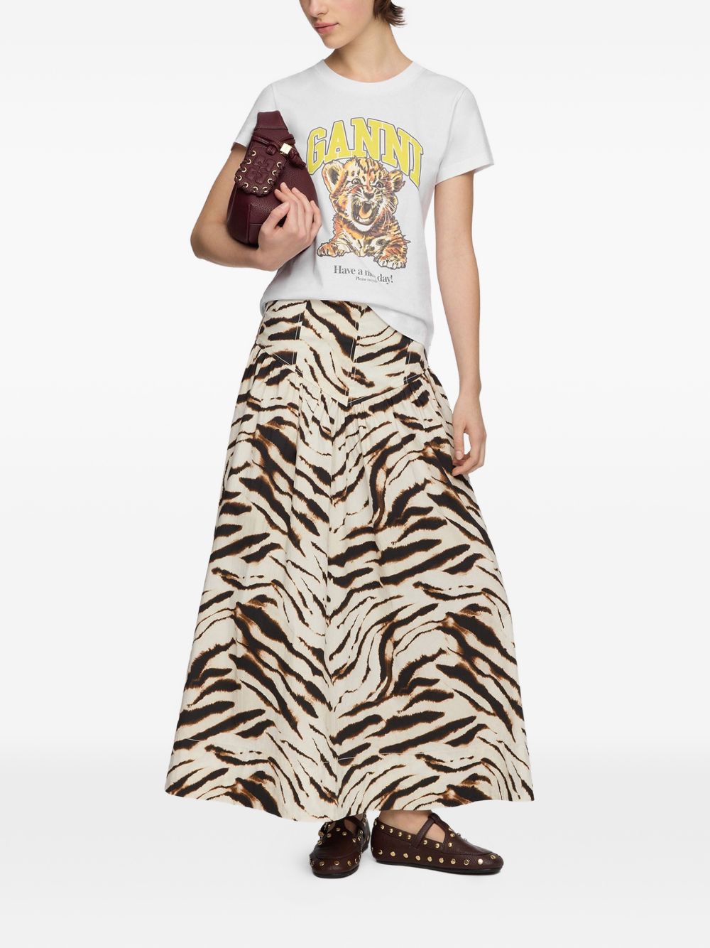Ganni Women Printed Cotton T-Shirt GANNI