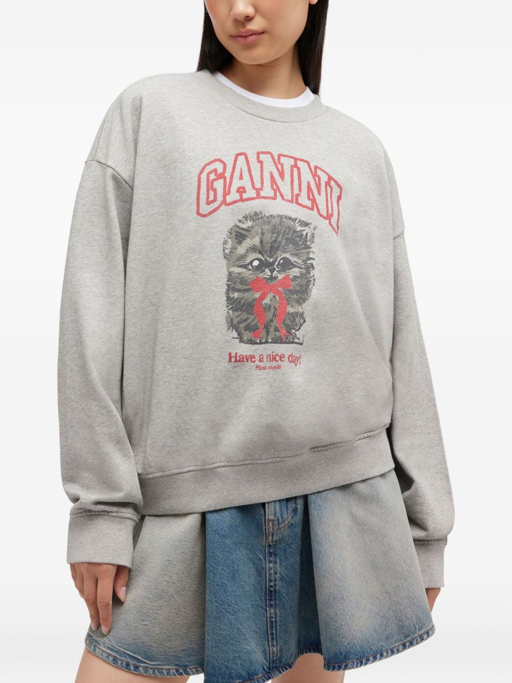 Ganni Women Margot Kitty Organic Cotton Sweatshirt GANNI