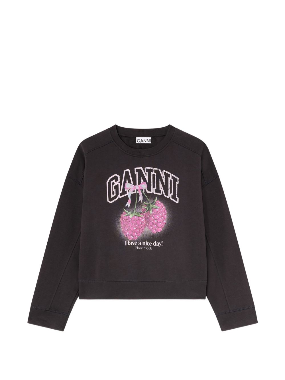 Ganni Women Raspberry Cotton Sweatshirt GANNI
