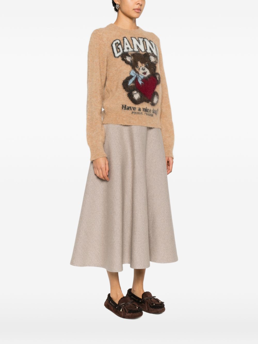 Ganni Women Wool Crewneck Sweater GANNI