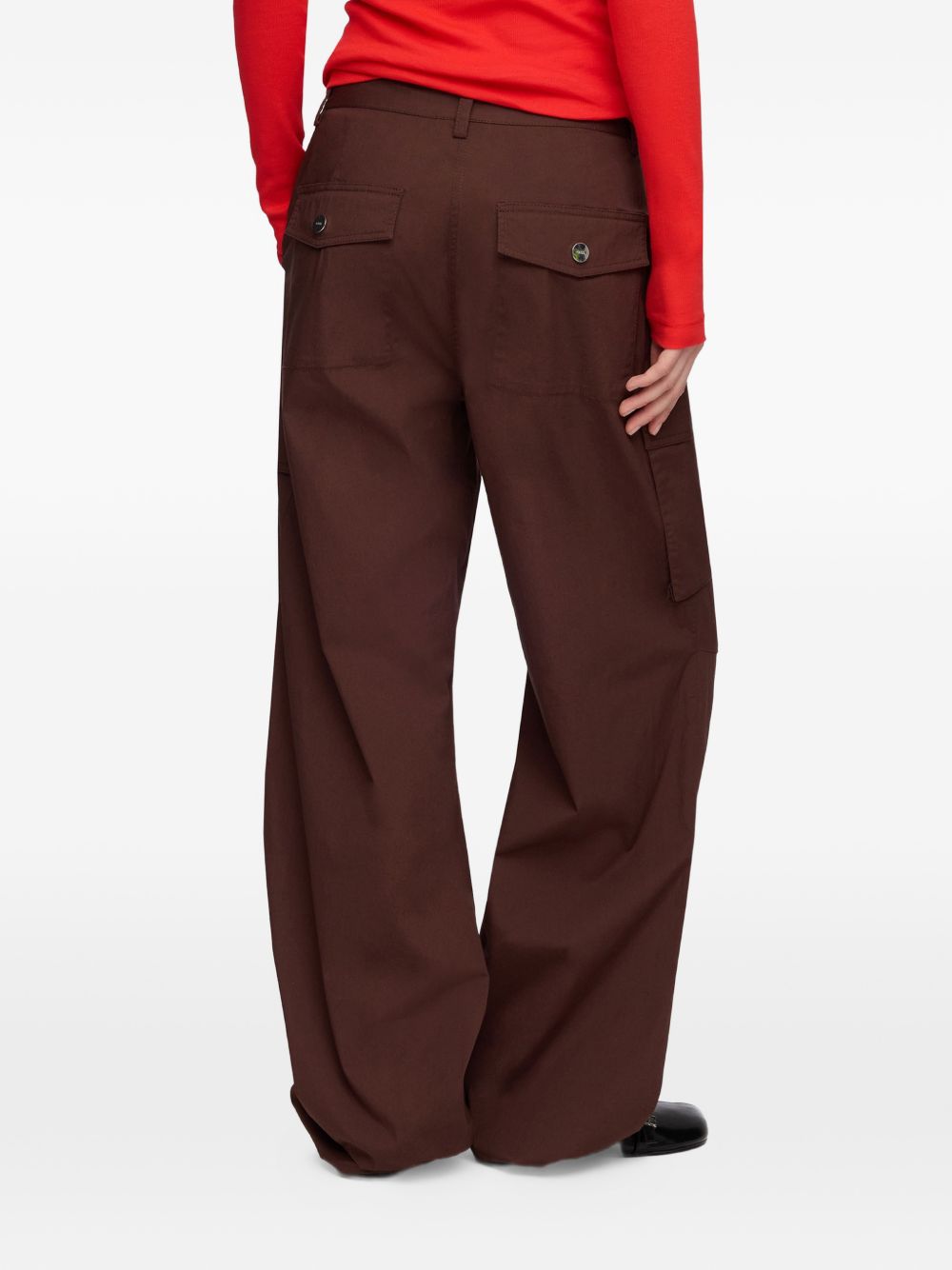 Ganni Women Organic Cotton Cargo Trousers GANNI