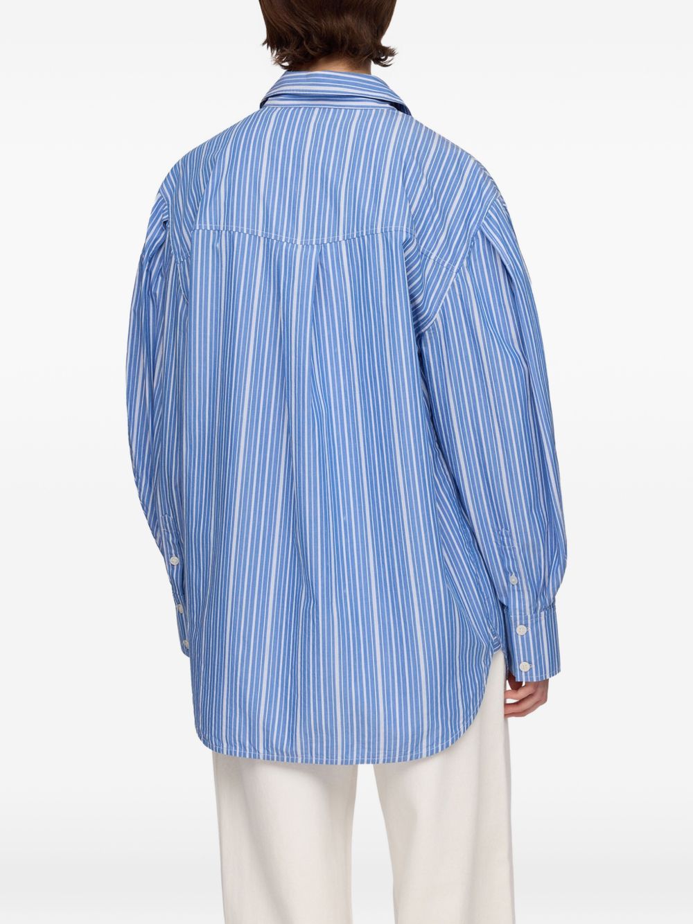 Ganni Women Striped Organic Cotton Shirt GANNI