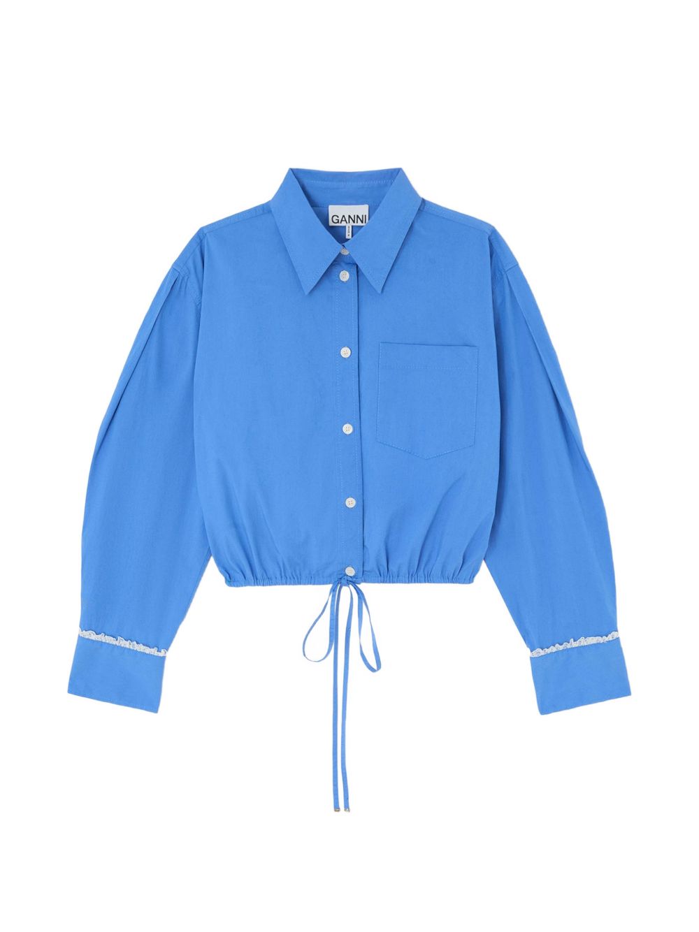 Ganni Women Organic Cotton Cropped Shirt GANNI