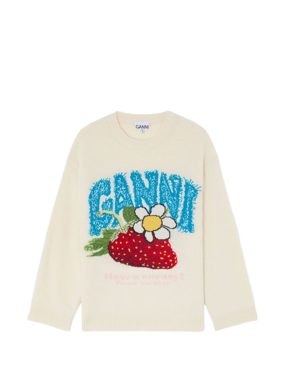 Ganni Women Wool Crewneck Sweater GANNI