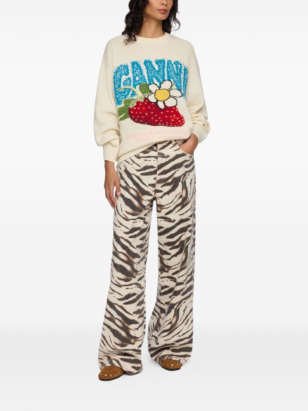 Ganni Women Wool Crewneck Sweater GANNI