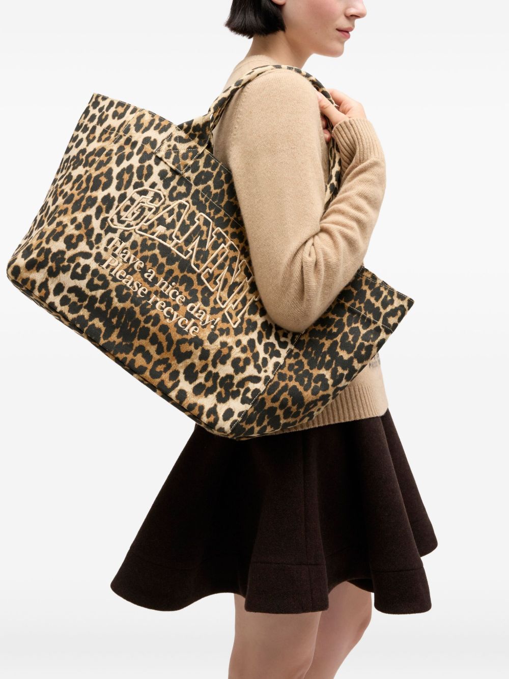 Ganni Women Organic Cotton Medium Tote GANNI