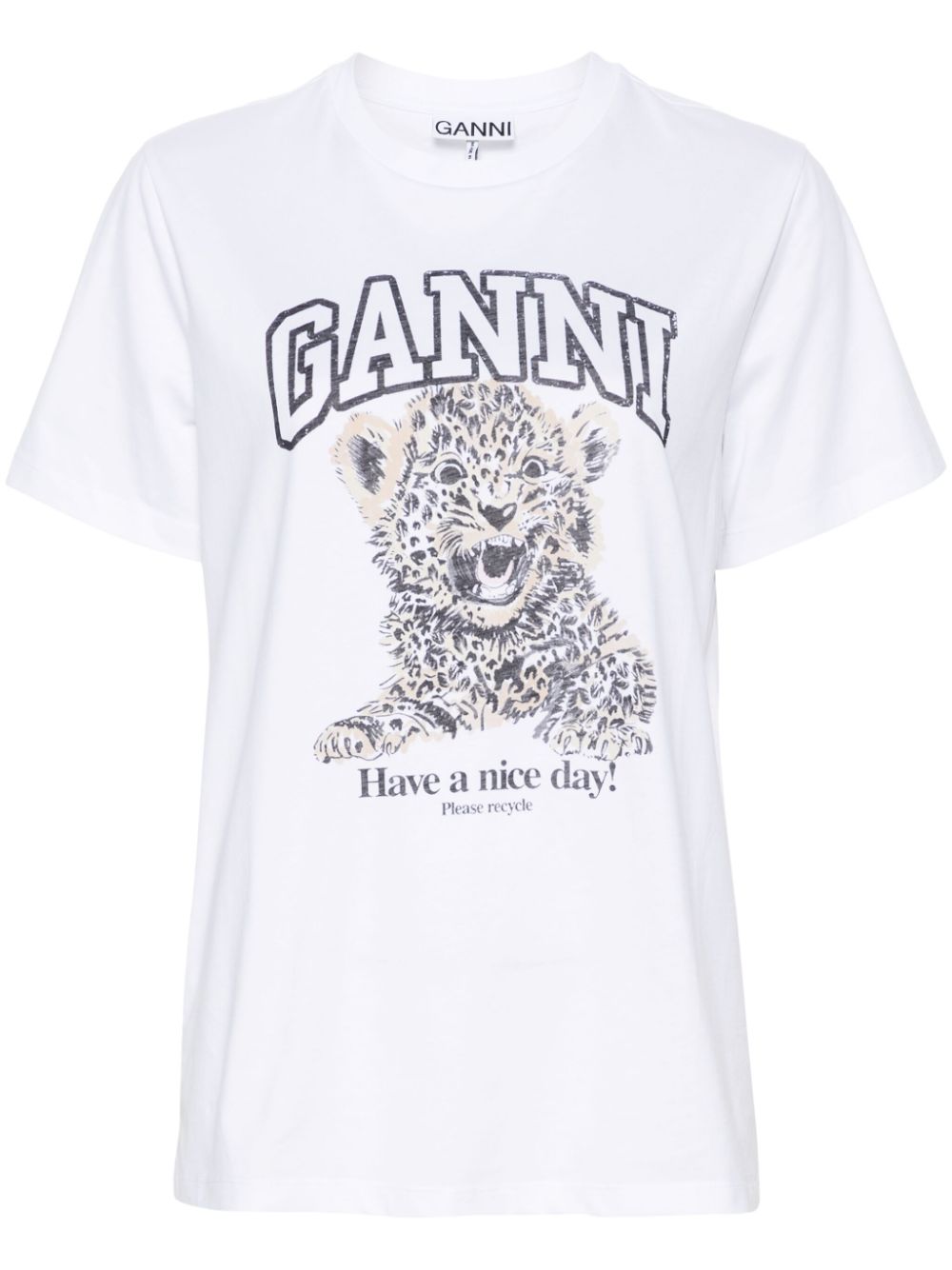 Ganni Women Printed Cotton T-Shirt GANNI