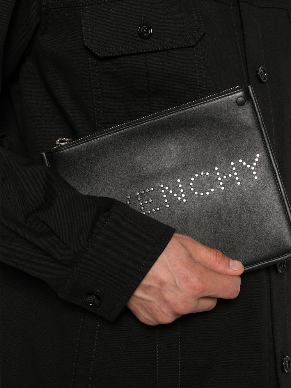 Givenchy Men Logo Leather Pouch GIVENCHY