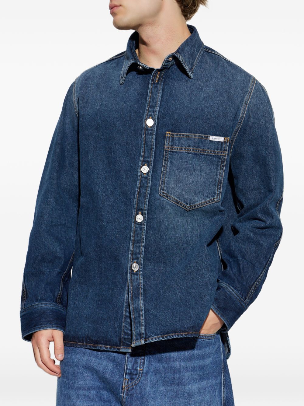 Givenchy Men Denim Cotton Shirt GIVENCHY