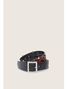 Golden Goose Women Belt Sierra Washed Leather With Horsy Details Studs And Star GOLDEN GOOSE