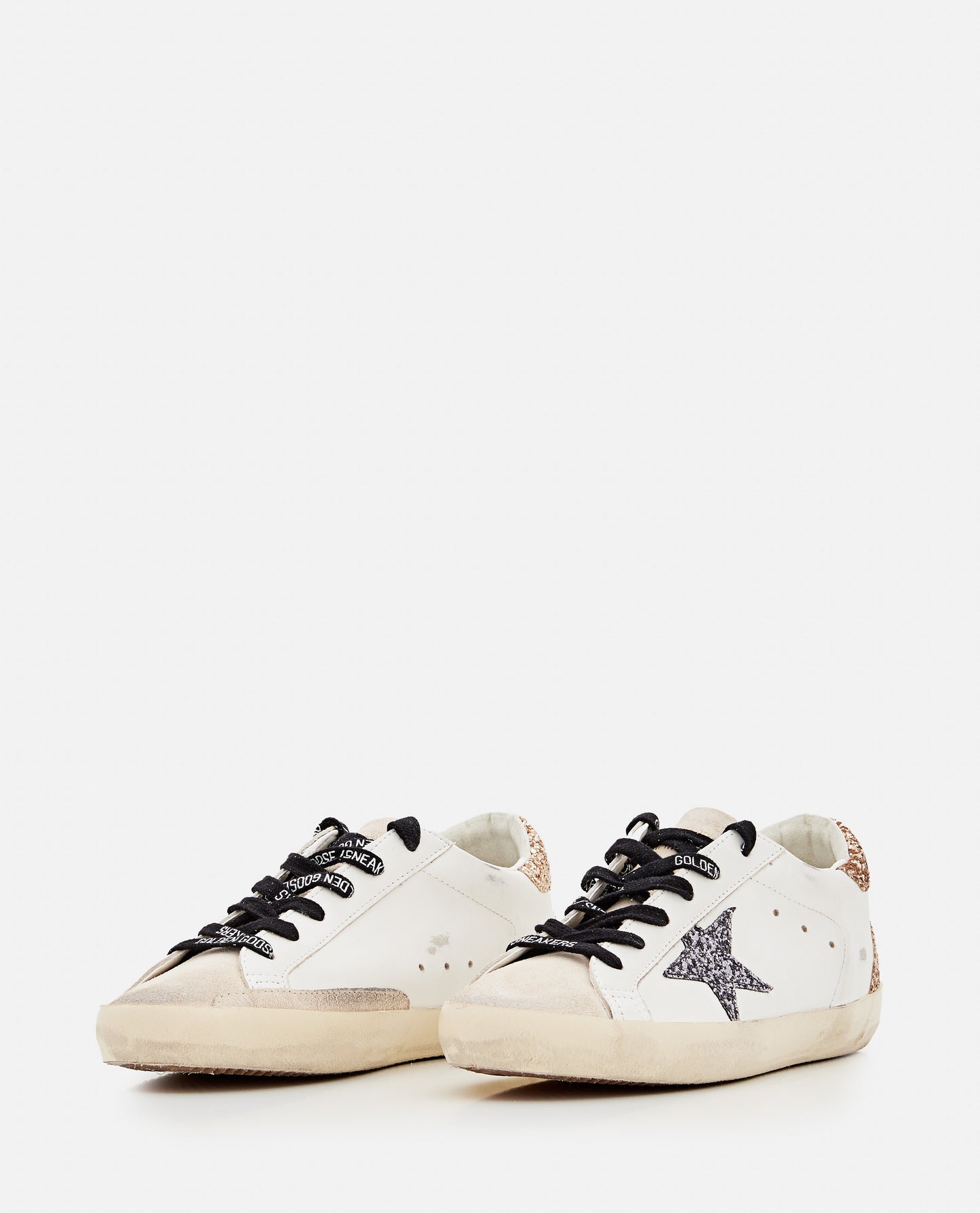 Golden Goose Women Super Star Leather And Glitter Sneakers GOLDEN GOOSE