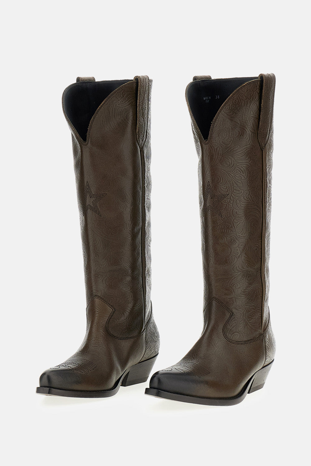 Golden Goose Women Wish Star Embossed Leather Boots GOLDEN GOOSE