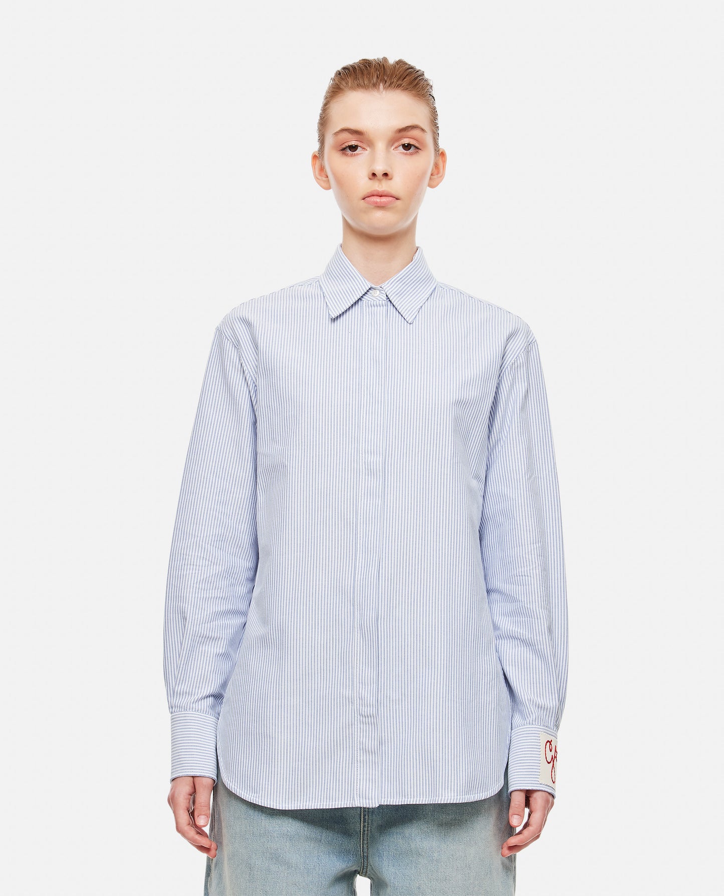 Golden Goose Women Boyfriend Shirt Striped Oxford Cotton GOLDEN GOOSE