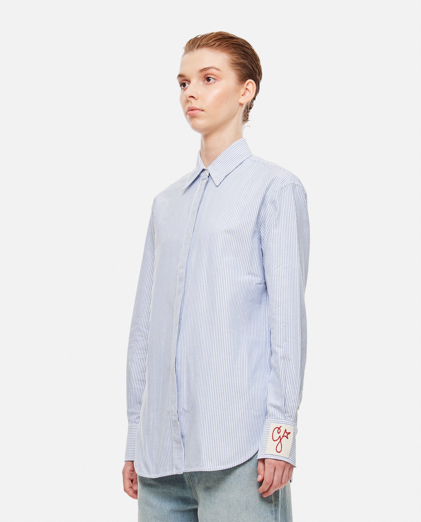 Golden Goose Women Boyfriend Shirt Striped Oxford Cotton GOLDEN GOOSE
