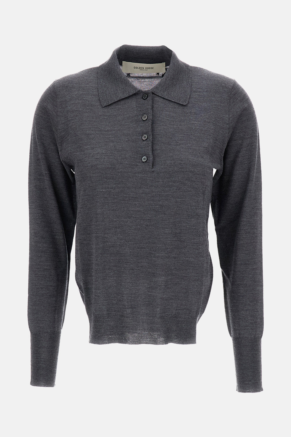 Golden Goose Women Long-Sleeved Virgin Wool Polo Shirt GOLDEN GOOSE