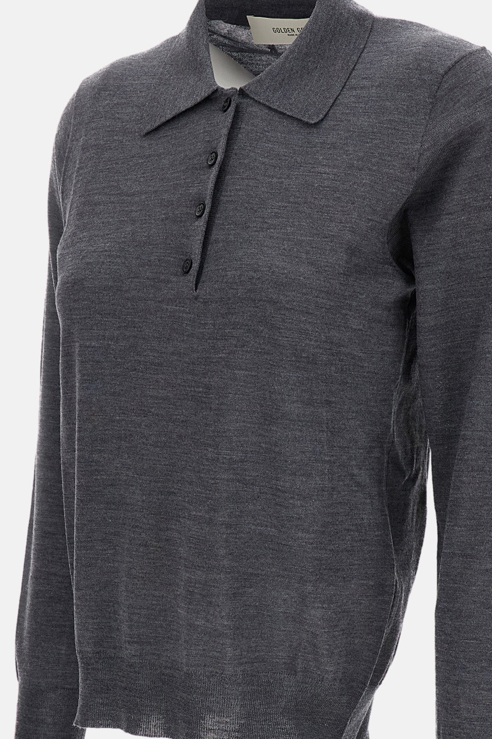 Golden Goose Women Long-Sleeved Virgin Wool Polo Shirt GOLDEN GOOSE