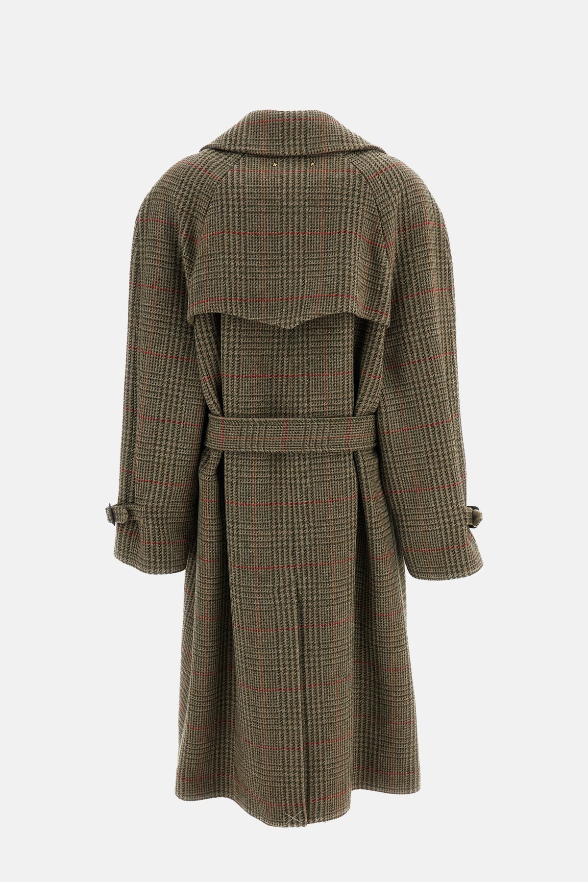 Golden Goose Women Trench Coat Prince Of Whales Shetlaand Wool GOLDEN GOOSE