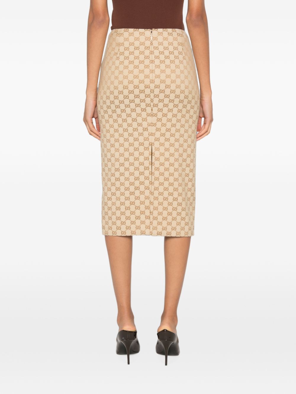 Gucci Women Gg Cotton Midi Skirt GUCCI