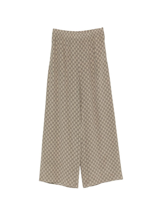Gucci Women Gg Silk Trousers GUCCI