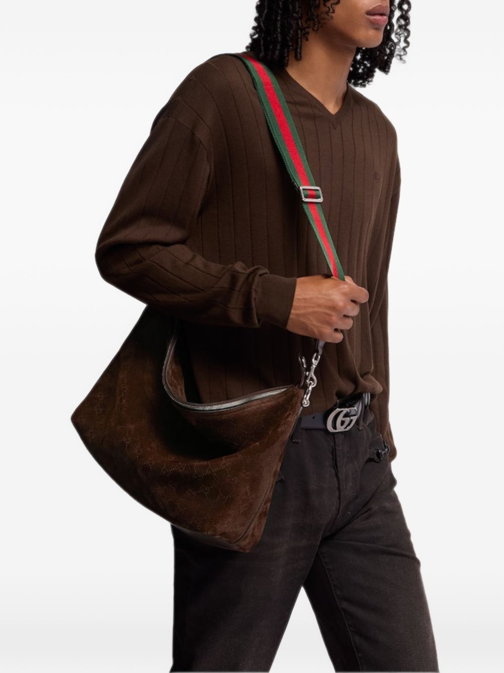 Gucci Men Brera Suede Leather Shoulder Bag GUCCI
