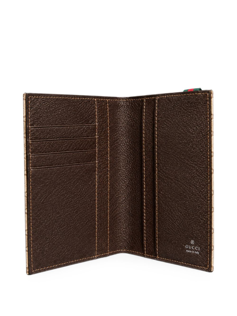 Gucci Men Gg And Web Detail Passport Case GUCCI