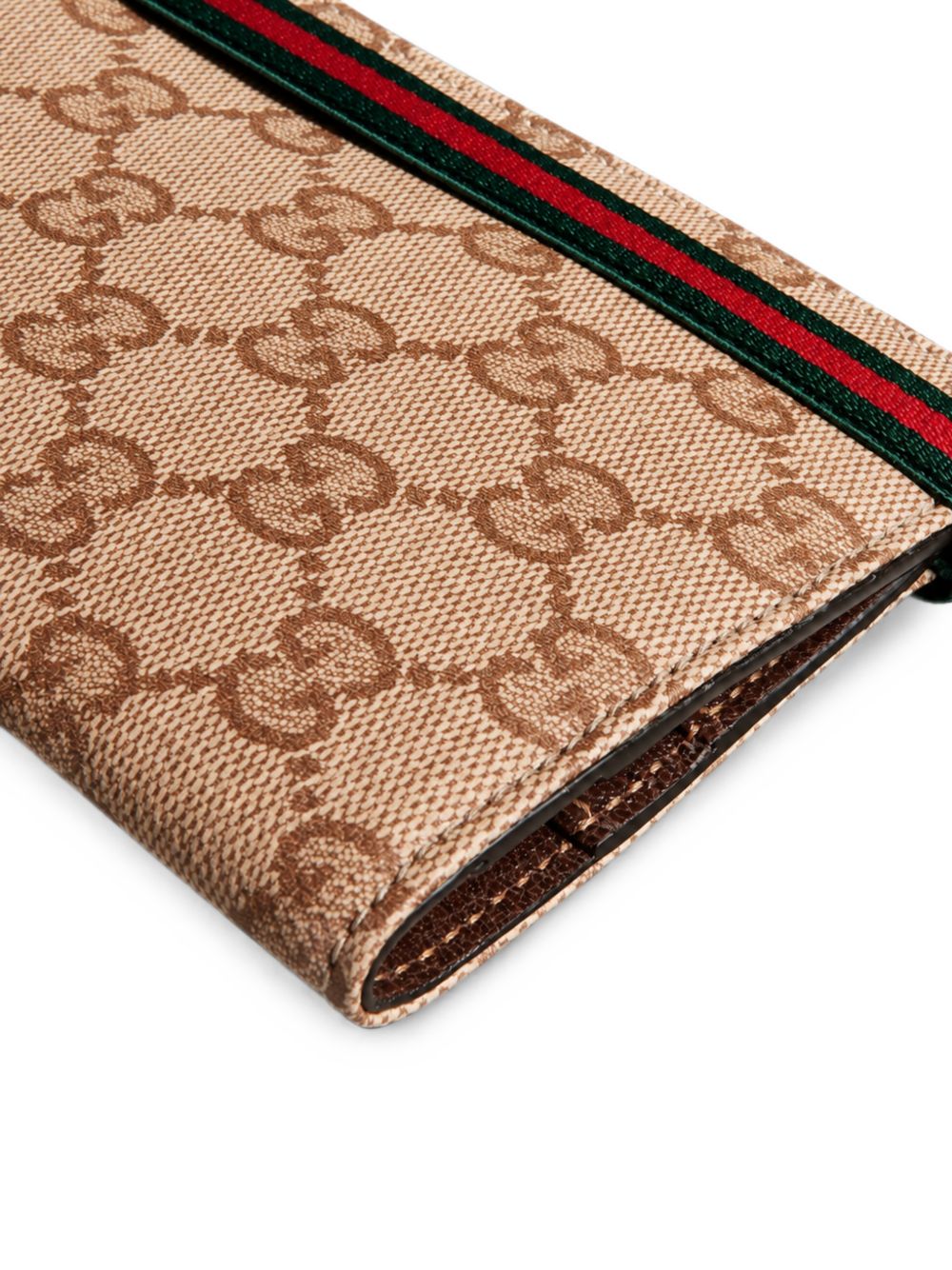 Gucci Men Gg And Web Detail Passport Case GUCCI