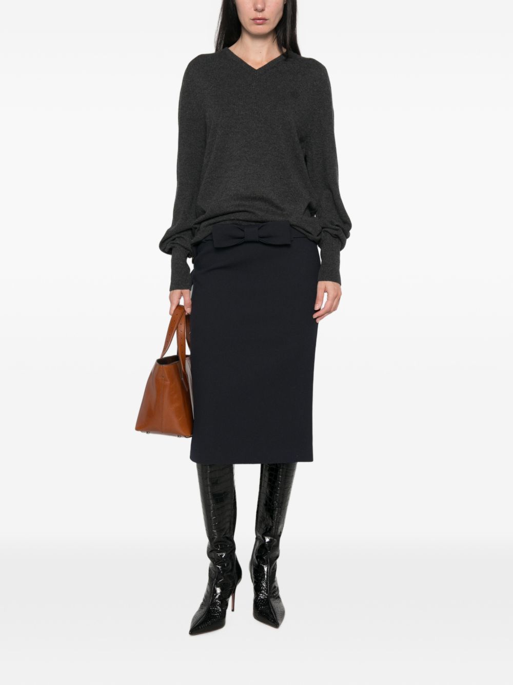 Gucci Women Cashmere V-Necked Sweater GUCCI