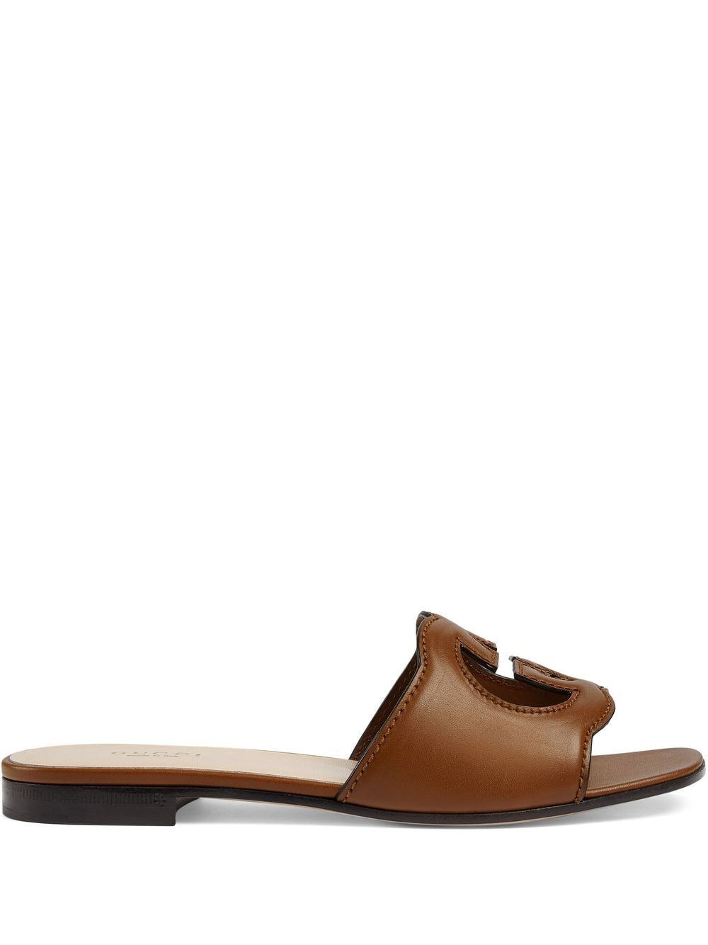 Gucci Women Gucci Cut Leather Flat Sandals GUCCI