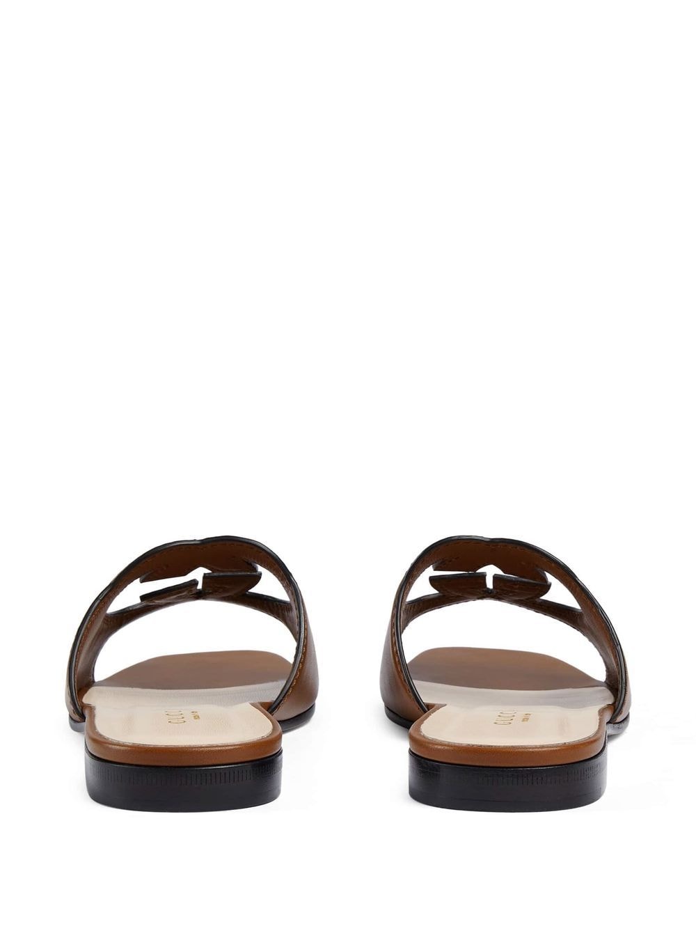 Gucci Women Gucci Cut Leather Flat Sandals GUCCI