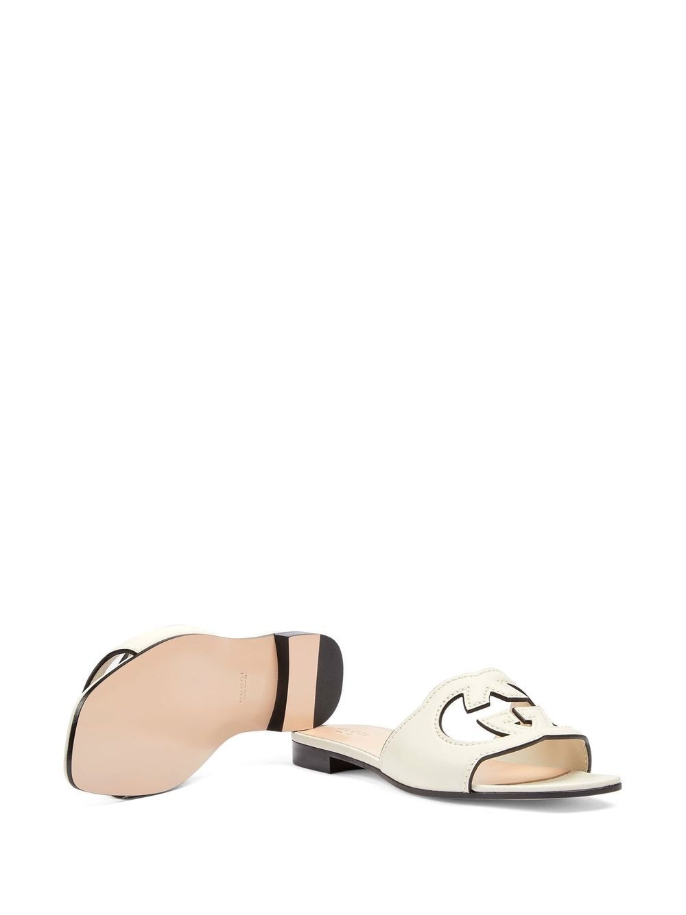 Gucci Women Gucci Cut Leather Flat Sandals GUCCI