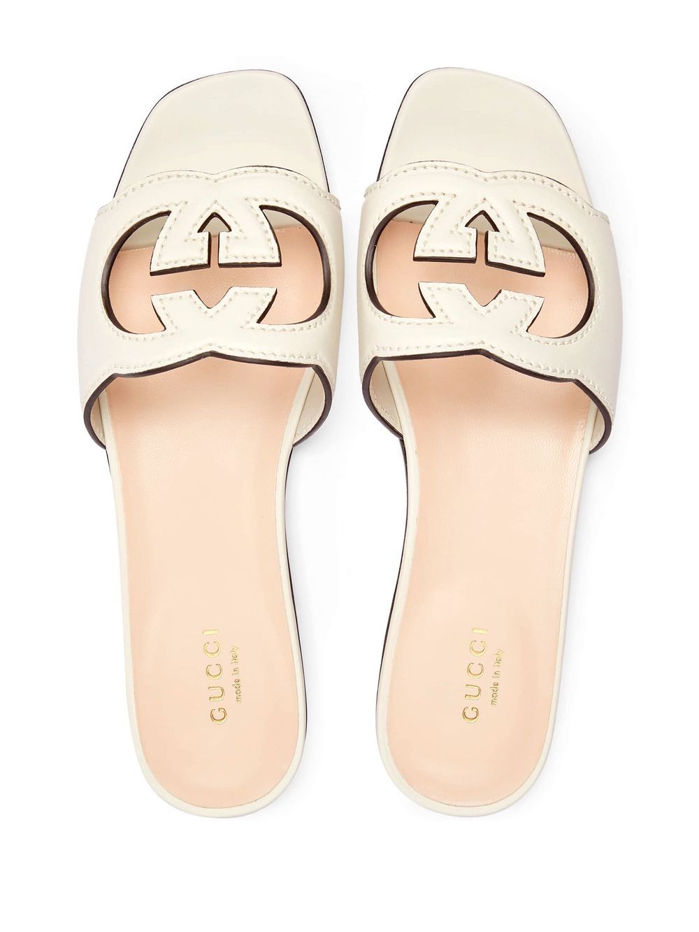 Gucci Women Gucci Cut Leather Flat Sandals GUCCI