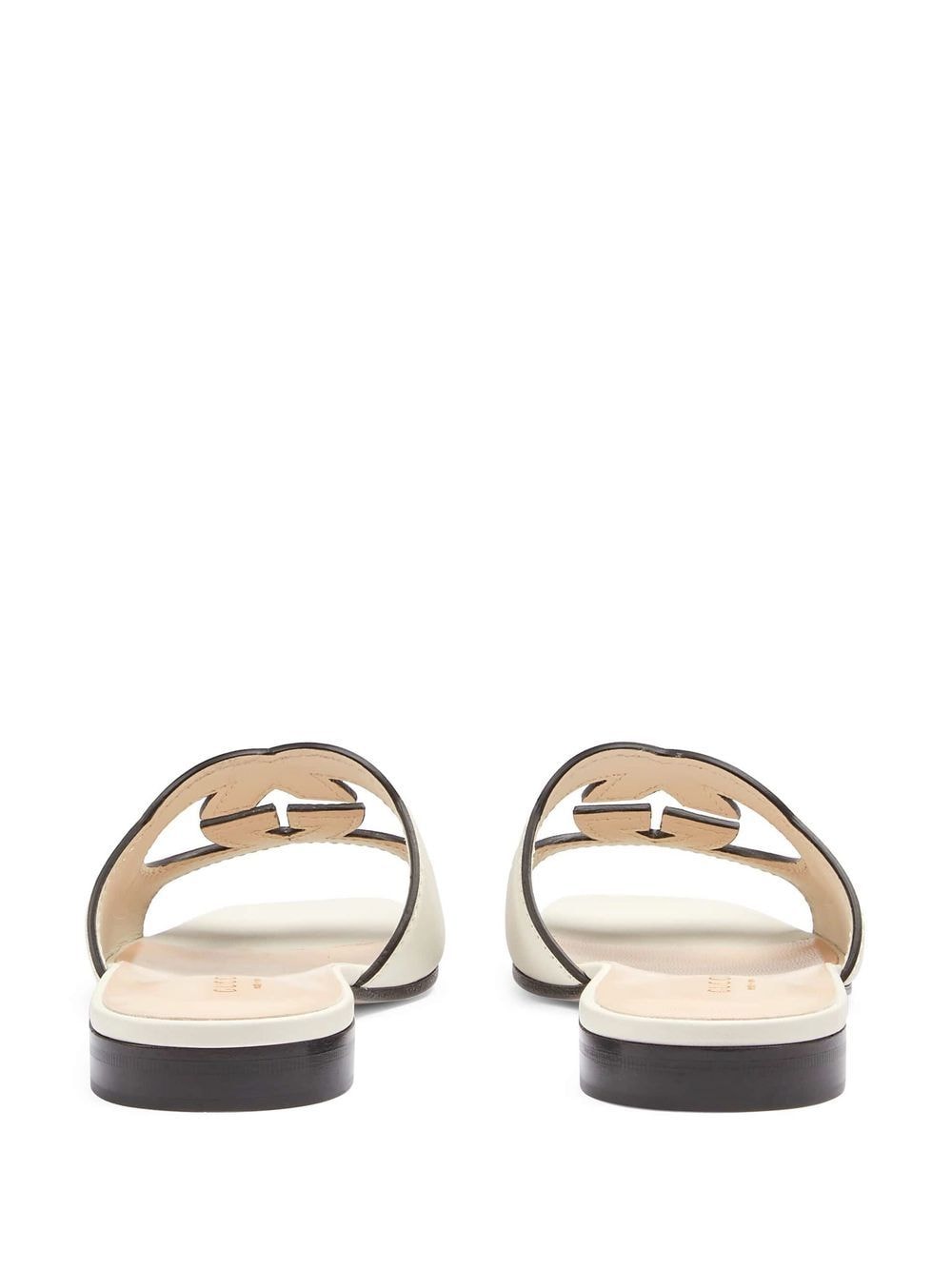 Gucci Women Gucci Cut Leather Flat Sandals GUCCI