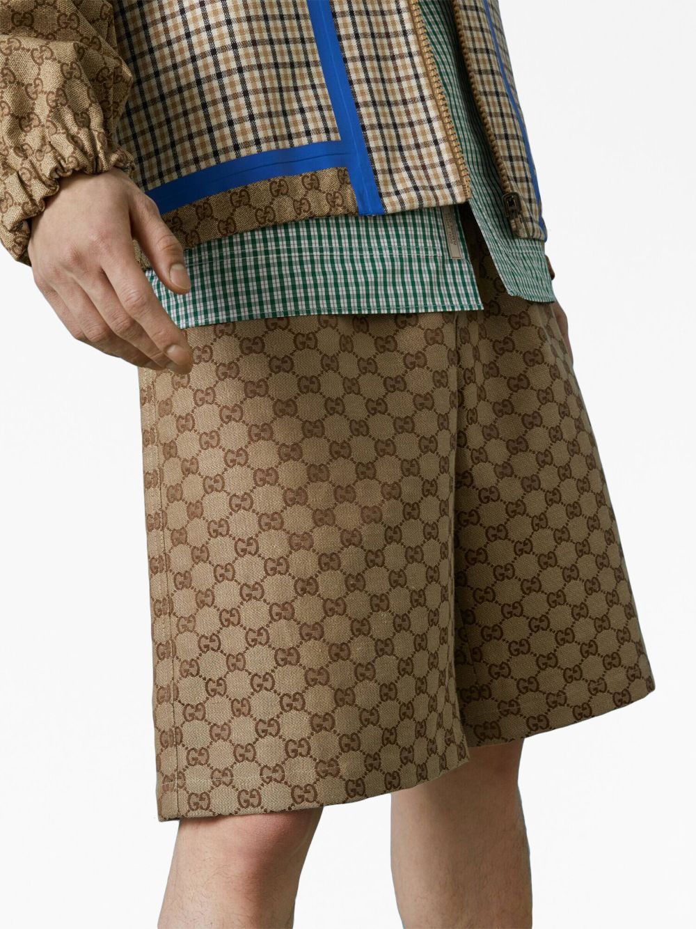 Gucci Men Gg Supreme Linen Shorts GUCCI