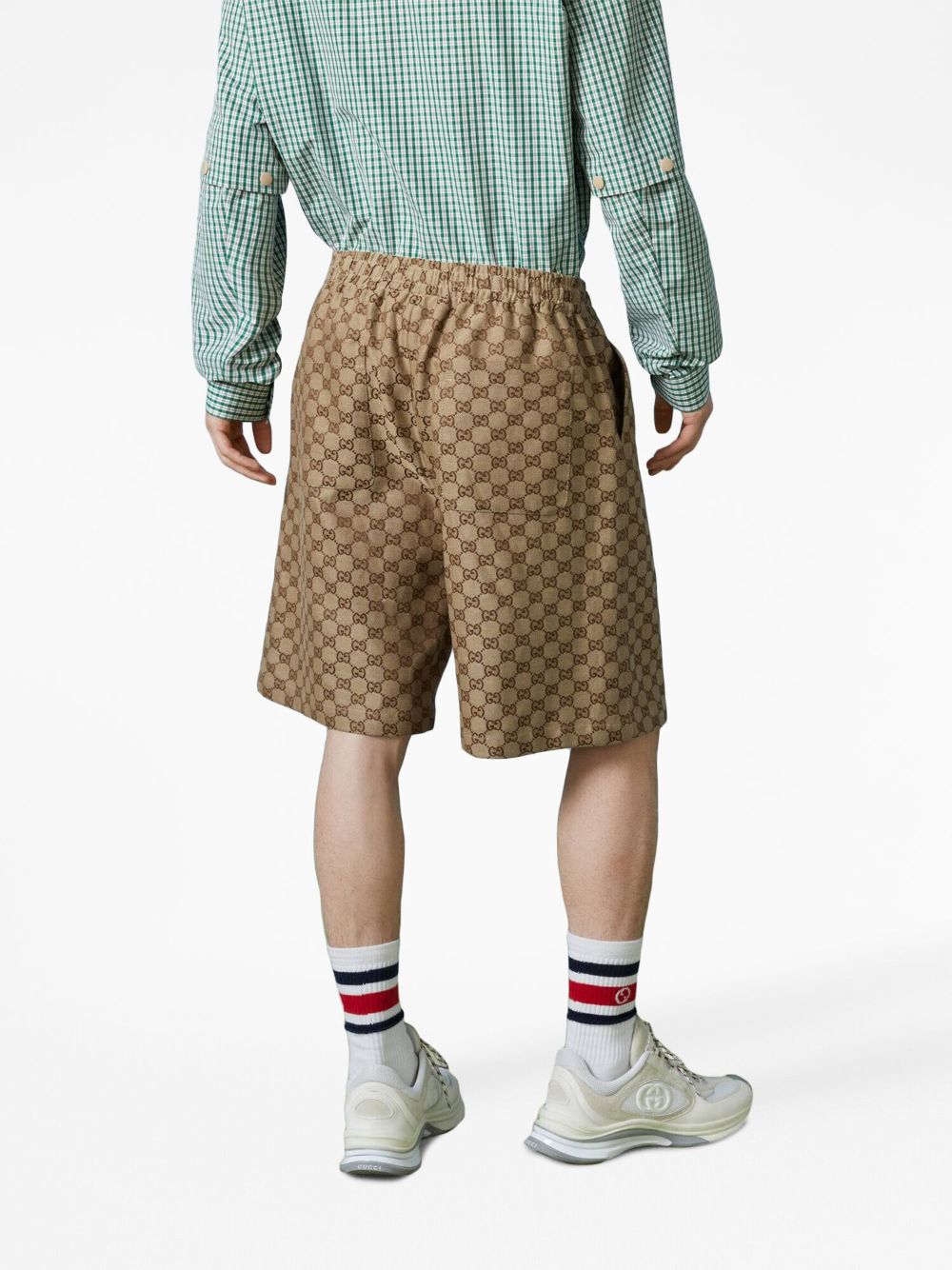 Gucci Men Gg Supreme Linen Shorts GUCCI
