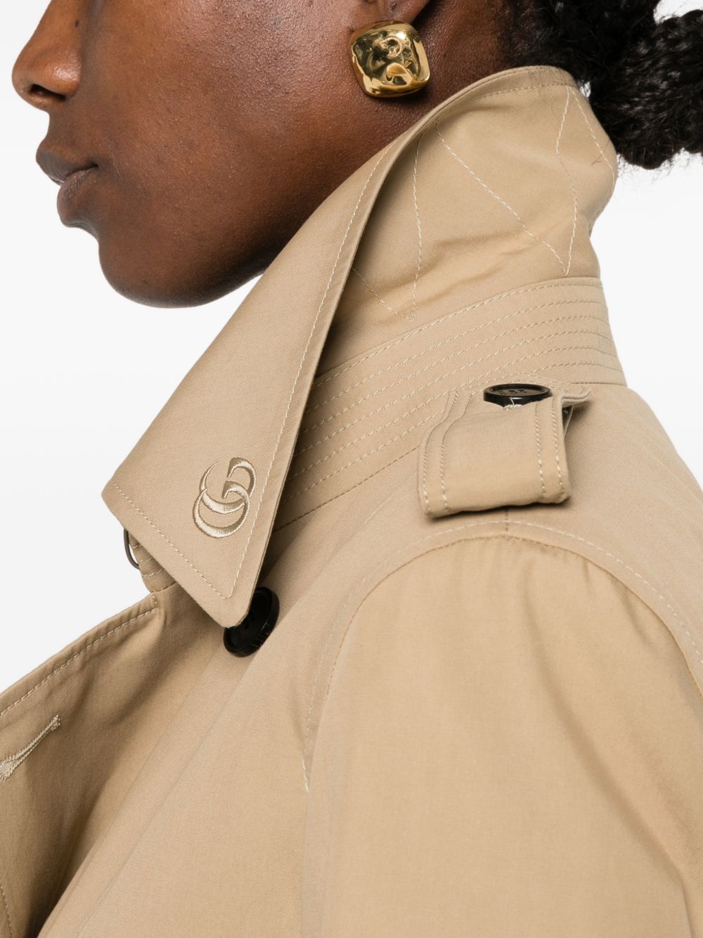 Gucci Women Cotton Long Trench Coat GUCCI