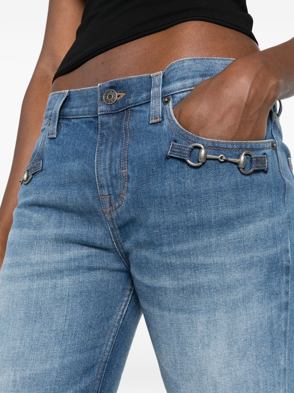 Gucci Women Horsebit Denim Jeans GUCCI