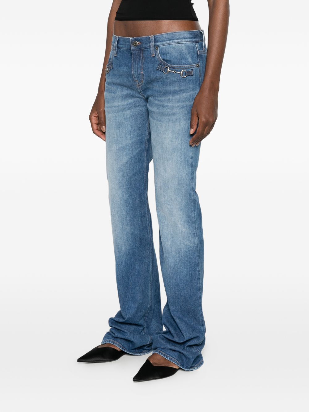 Gucci Women Horsebit Denim Jeans GUCCI