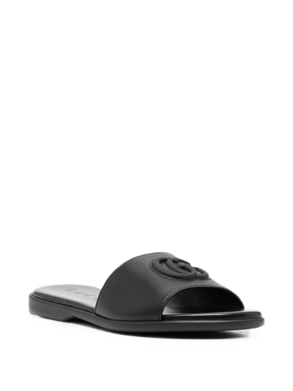 Gucci Women Double G Leather Flat Sandals GUCCI