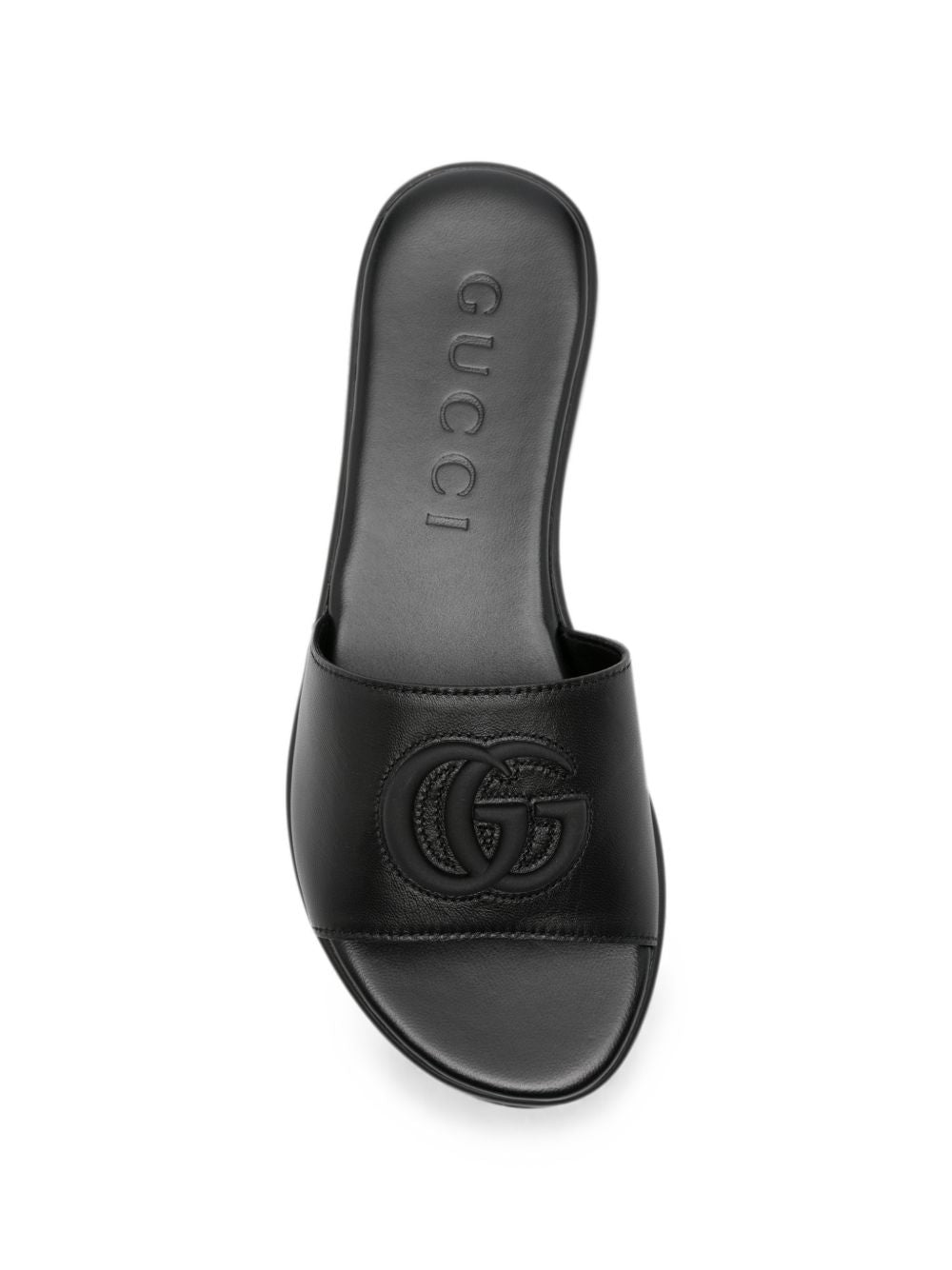 Gucci Women Double G Leather Flat Sandals GUCCI