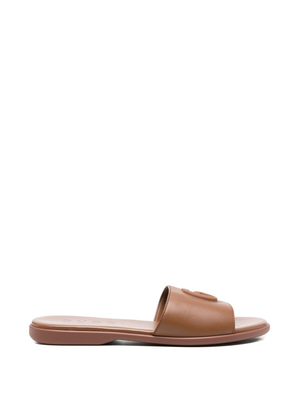 Gucci Women Double G Leather Falt Sandals GUCCI