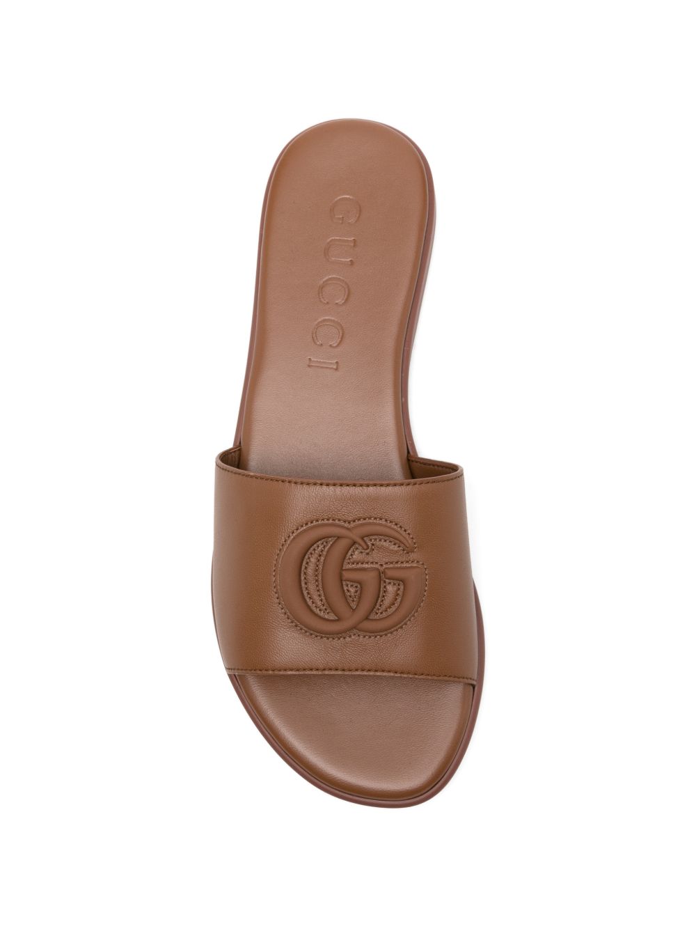 Gucci Women Double G Leather Falt Sandals GUCCI