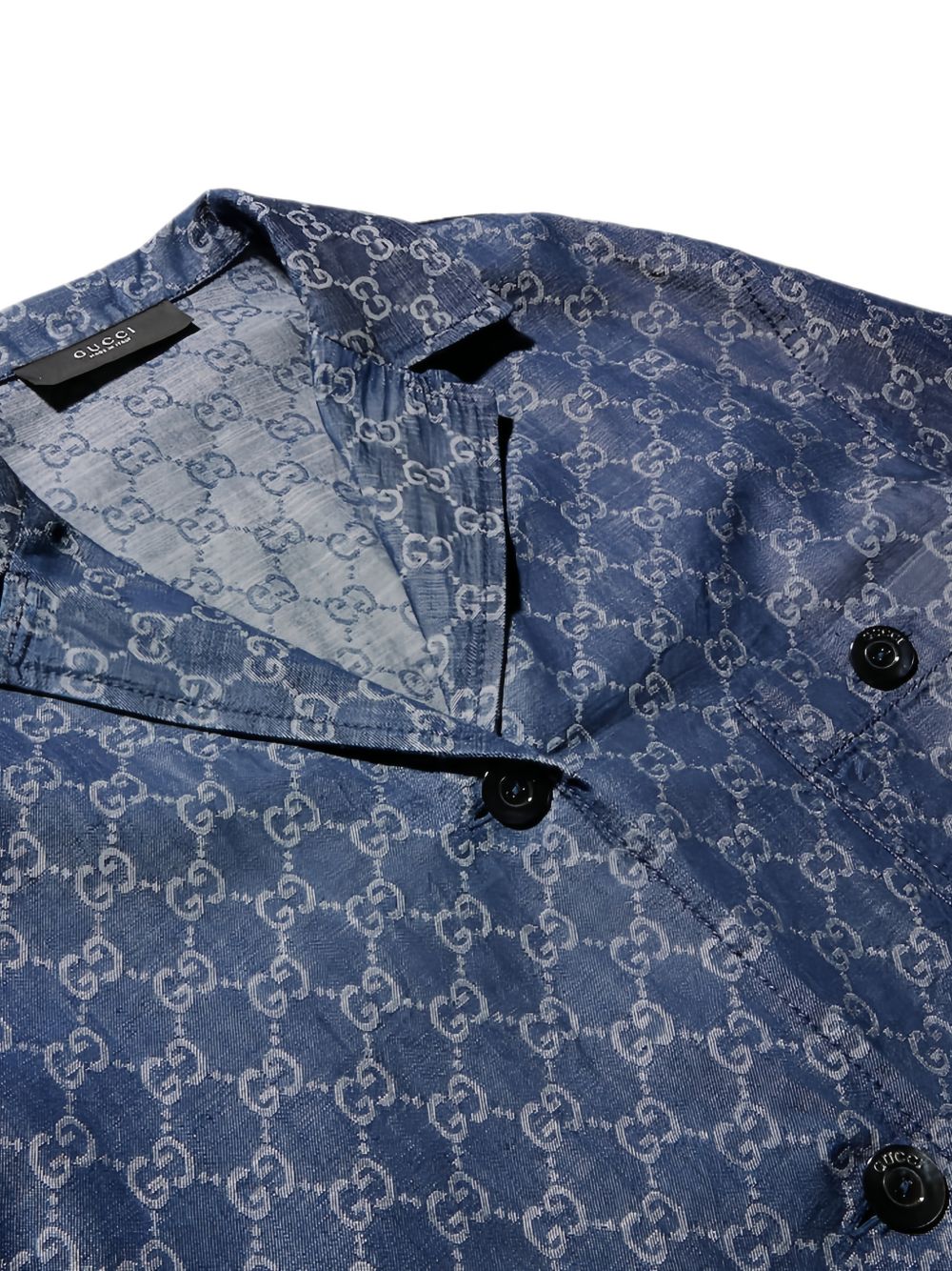 Gucci Women Gg Denim Cotton Shirt GUCCI
