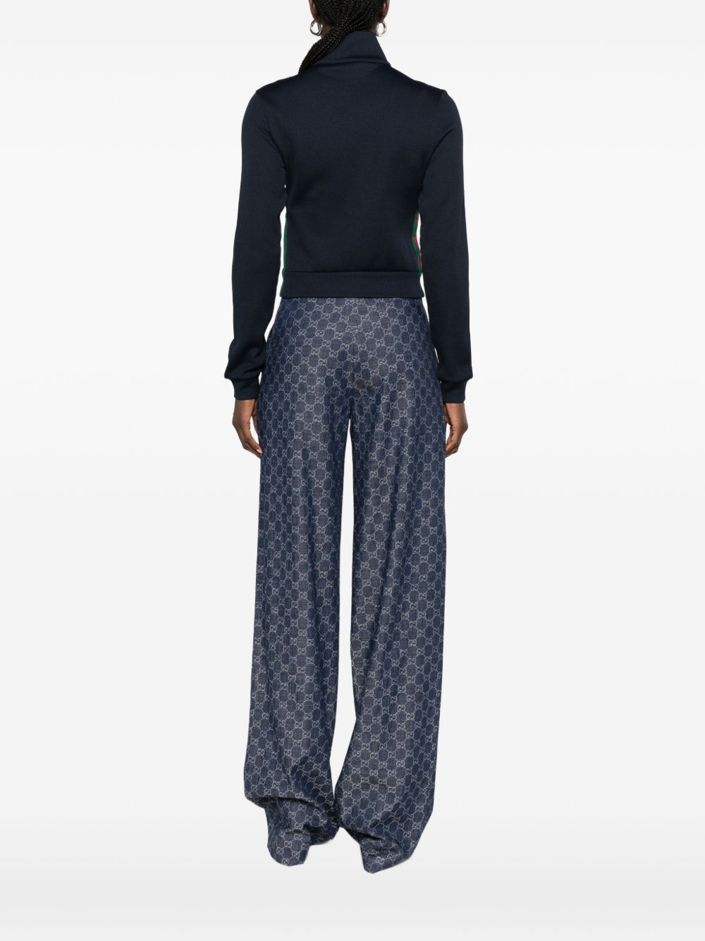 Gucci Women Web Detail Cotton Blend Sweatshirt GUCCI