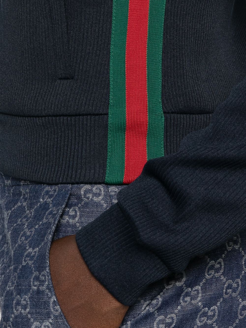 Gucci Women Web Detail Cotton Blend Sweatshirt GUCCI